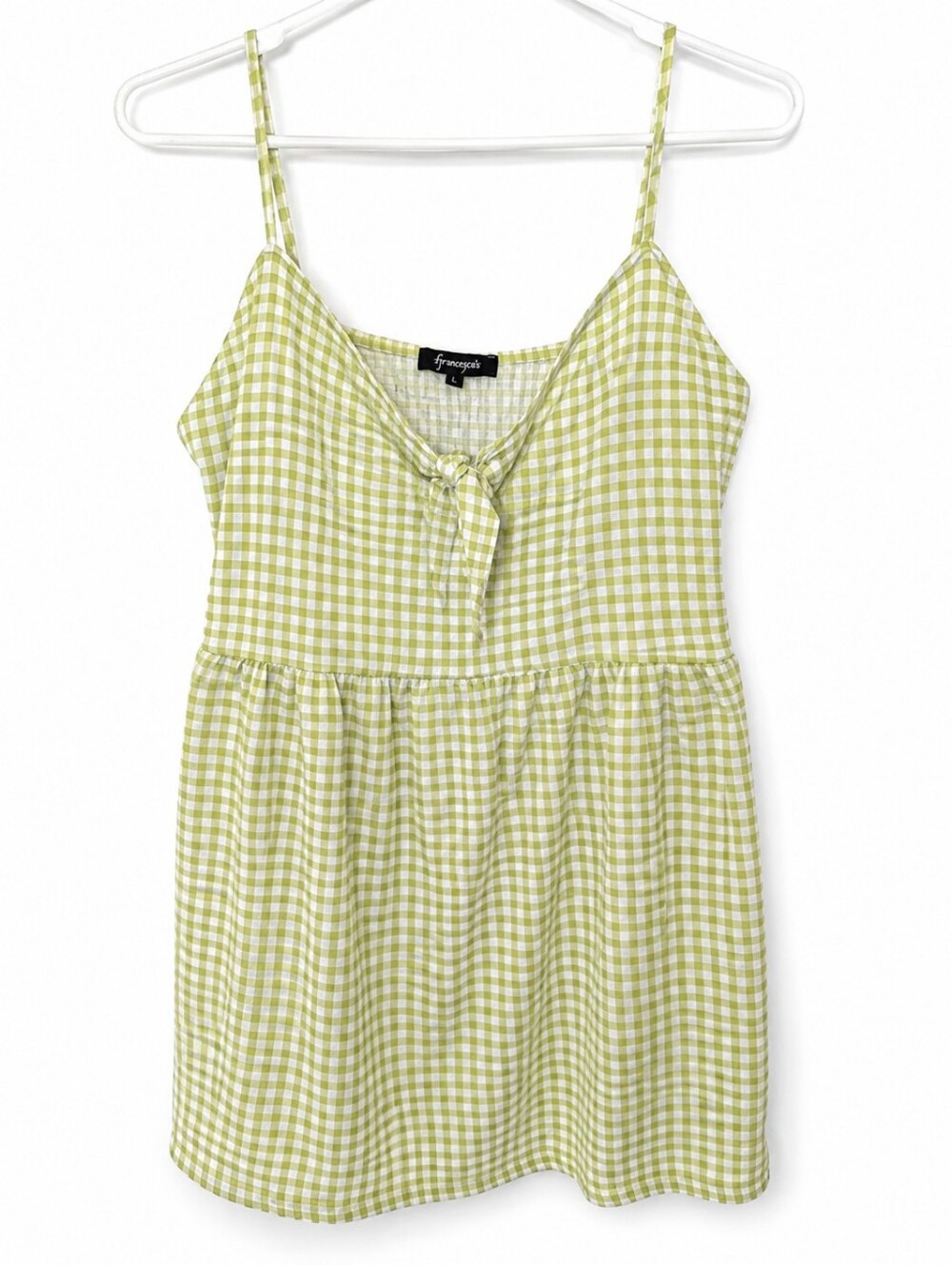 Lime Green Gingham Top